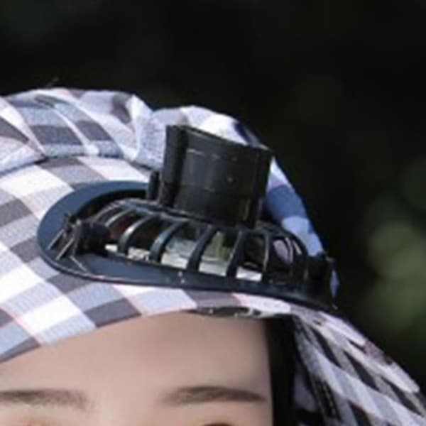 WIRLSWEAL Solhatter for kvinner med vifte - Svart Black