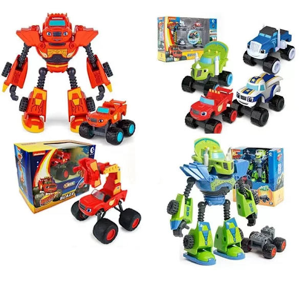 Blaze Monster Machines Anime Figur Plast/Legering Deformerad Robot Billeksak Action Figur Modell Barnleksaker Barn Julklappar 4
