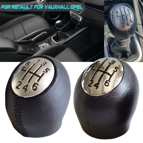 Växel manuell växelspak Handboll 6-växlad för Renault Laguna Megane Scenic för Opel Opel VIVARO för Nissan INTERSTAR-MS-Vit-läder MS-White-Leather