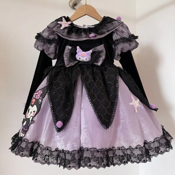 Anime Kawaii Sanrios My Melody Kuromi Lolita Barn Prinsessklänning Bekväm Söt Söt Tjej Tutu-kjol Toddler Födelsedagskläder Glow 15 130 cm