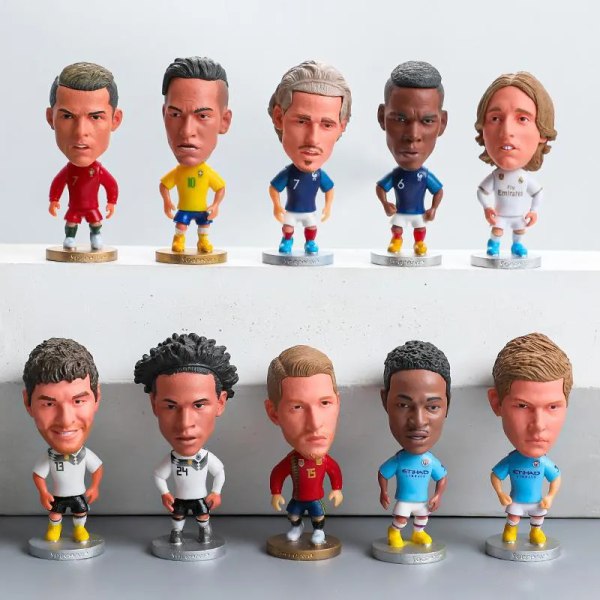 6,5 cm Fotbollsstjärna C.Ronaldo Figurmodell Bildekorationer PVC-samling Docka Fotbollsspelare Figurer Souvenirer Leksaker Presenter till fans Buffon1