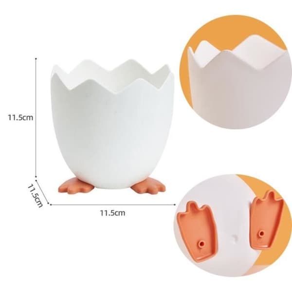 Pennholder - Kreativ - Eggeskall - Multifunksjonell - Sminkeoppbevaring - Hvit