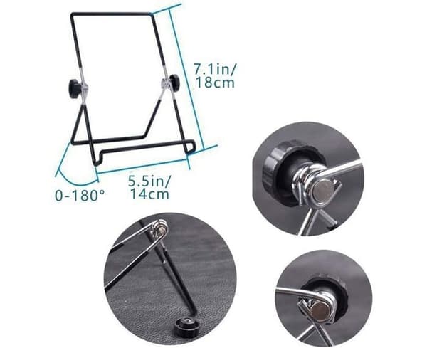 1 stk. Justerbar Tablet Stand Foldbar Telefonholder Desktop Docking Station Sort
