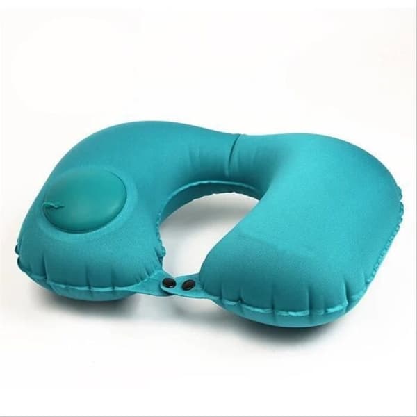 (Blå) Uppblåsbar kudde - 40*28cm - Blå - Cirkulär design - Portabel Blue