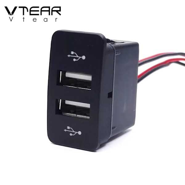 Vtear Bil Dubbel USB-gränssnitt Adapter Billaddare Mobiltelefon Adapter Biltillbehör För Geely Atlas Emgrand NL-3 Proton X70 black for geely