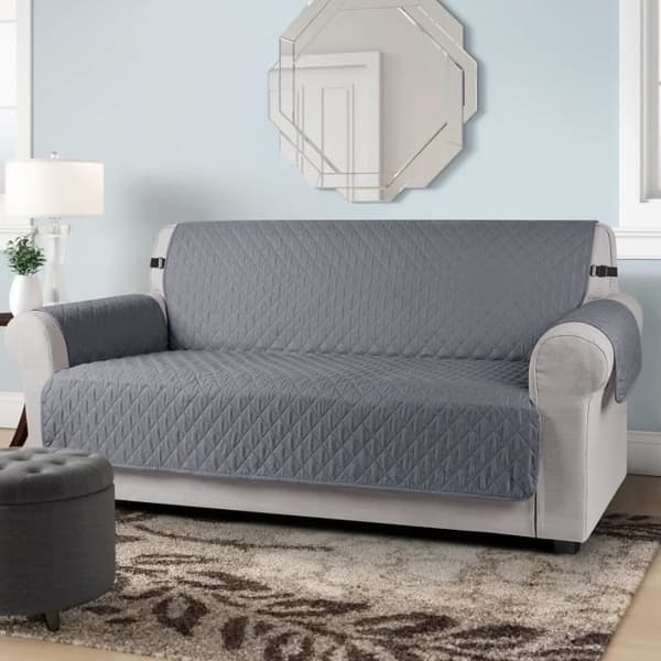 Sohvanpäällinen - DARMOWADE - 3-istuttava - Vedenpitävä - Polyesteri - Tummanharmaa Dark Gray