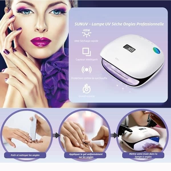 Professionel 48W UV LED Neglelampe til Hurtig Tørring - WEEYIN white