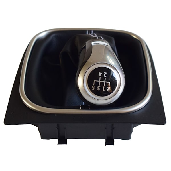 För VW Golf 6 Golf 5 A5 MK5 GTI GTD R32 2004-2008 Scirocco MT 5 6-växlad växlingsknopp Växelspak Damask Cover Krage-5 Speed-Vit linje 5 Speed-White line