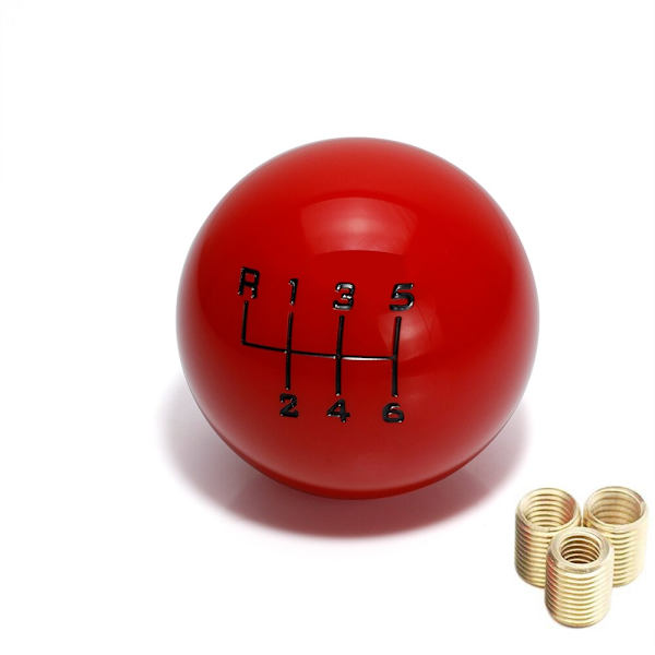 Universal 6-växlad rund växelspaksknopp Växelspak Huvud-6 växlar röd 6 speed red