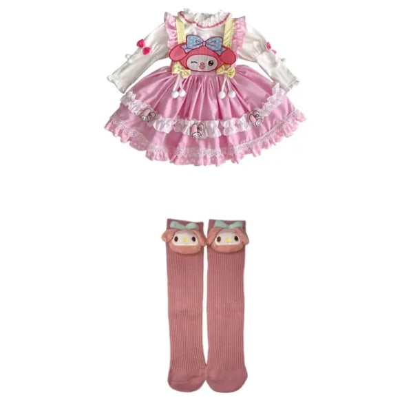 Anime Kawaii Sanrios My Melody Kuromi Lolita Barn Prinsessklänning Bekväm Söt Söt Tjej Tutu-kjol Toddler Födelsedagskläder My Melody 3 130 cm