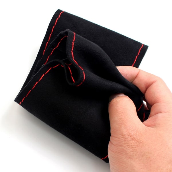 (Svartröd)37/38cm cover -det-själv-bilrattkåpa Cover Nål och gänga Interiörtillbehör SWCH19 Blackred