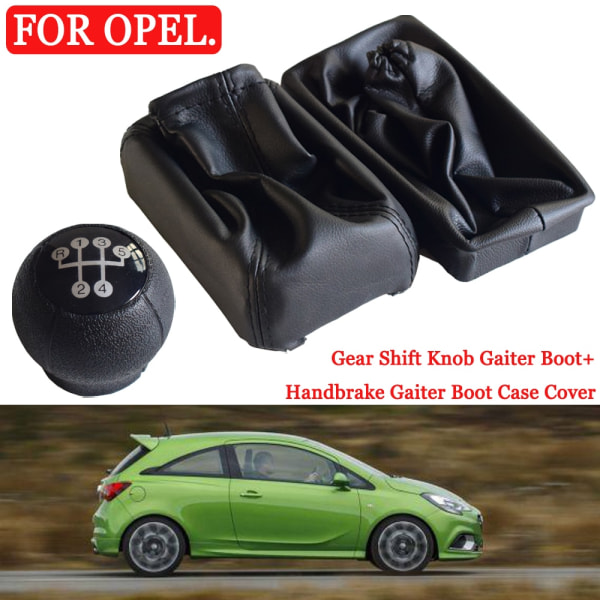 För OPEL CORSA C (01-06) TIGRA B (04-12) COMBO C (01-11) Manuell 5-växlad växlingsknopp Läderdamask Cover Handbroms Case-Combo 2st Combo 2Pcs