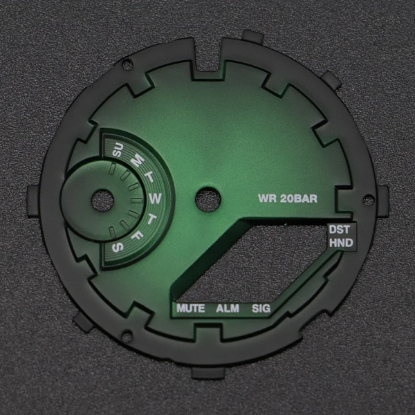 För GA2100 GA2110 Luminous Hour Marker Dial Watch Pointer Scale Ring Index Modification Dial ga2110 Watch Mod Kit Tillbehör 0147MatteBlackGreen