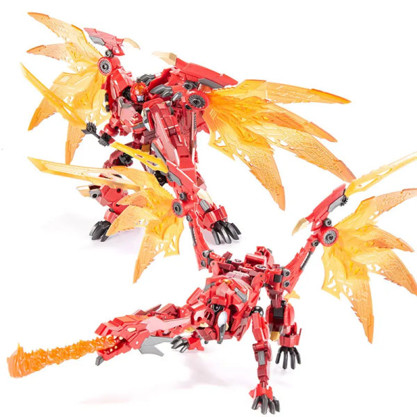 Ny Jinbao Transformation Flame Dragon 8871 KO Red Dragon Deformation Figurleksaker Modell PE DF07 DF-07 Red without box