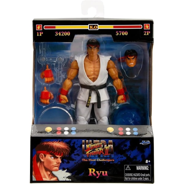 I lager Jada Toys Ultra Street Fighter II RYU Chun Li Fei Long Ken 6" Action Figure Samlarleksakspresent Ryu-bai