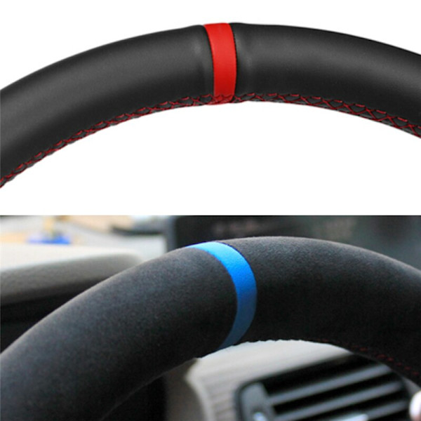 (RedMark RedThread) Svart PU konstläder Cover för Volkswagen VW Golf 4 Passat B5 Polo MK6 Seat Leon 1M Skoda Fabia 1 RedMark RedThread
