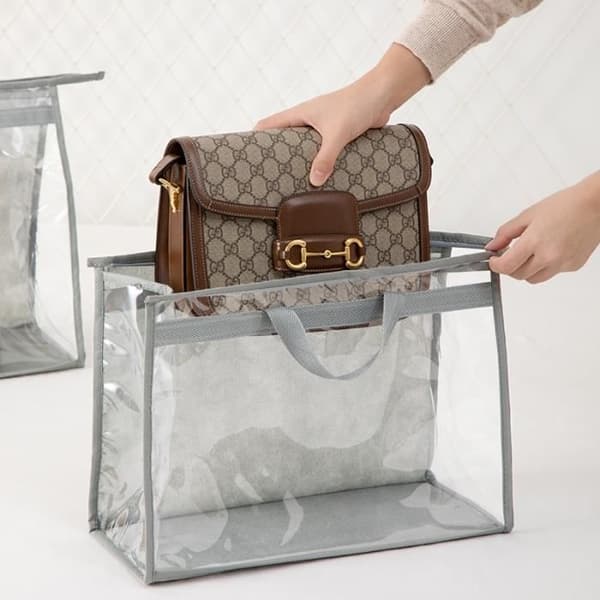 Förvaringsväska - Handväskorganisatör - Transparent - Dammtät - 3-pack - Grå