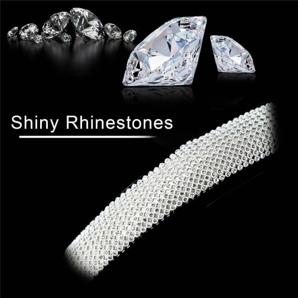 (36cm) Universal PU Läder Cover Rhinestone Crystal Bling För VW Opel Toyota Nissan Ford Biltillbehör 36cm