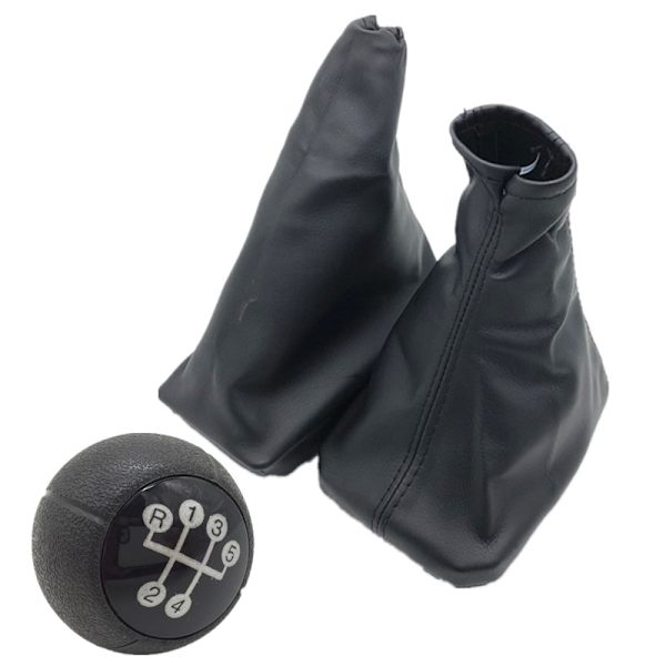 För OPEL CORSA C (01-06) TIGRA B (04-12) COMBO C (01-11) Manuell 5-växlad växlingsknopp Läderdamask Cover Handbromshus-växelspak Gear Knob
