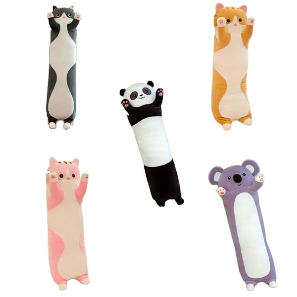 50-150 cm Jättestorlek Lång Mjuk kudde Kudde Katt Plyschleksaker Fyllda Populära Födelsedagspresenter Flickor Pojkar Present 110cm grey cat