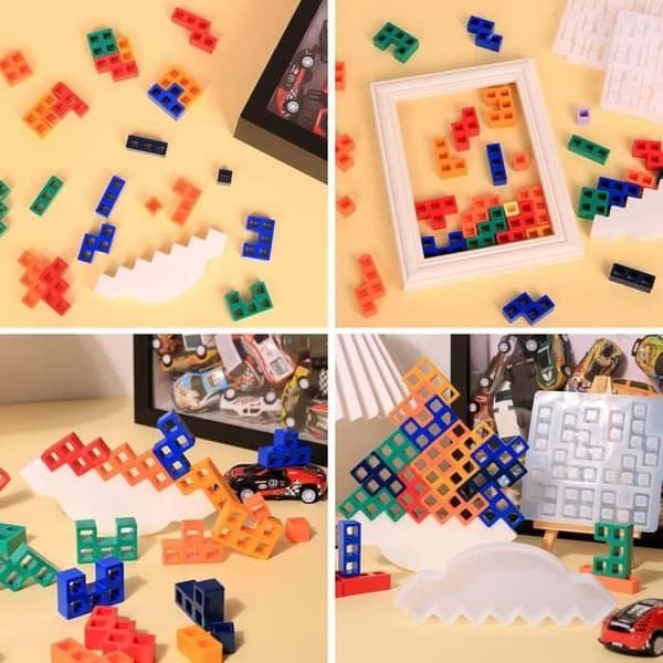 Silikoneform - Uspecificeret - Tetris Puslespil - 2 STK - Transparent - Genanvendelig