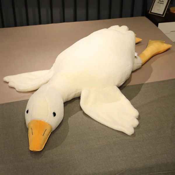 50-190 cm stor vit gås Plyschleksak jätteanka docka mjuk goose Gås Sovkudde Soffa Kudde Födelsedagspresent för barn 130cm White