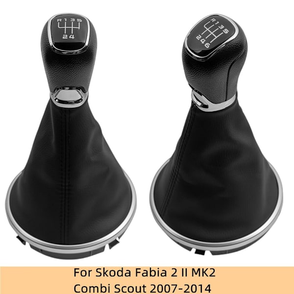 För Skoda Fabia 2 II MK2 Combi Scout 2007 2008 2009 2010 2011 2012 2013 2014 5/6-växlad Växelspaksknopp Växelväxel Boot Car Styling-5 Speed 5 Speed