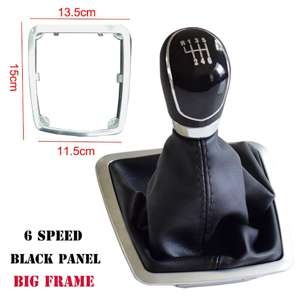 Växelspaksknopp med dammskyddad cover Drivhuvud Stickväxlingshandtag för Ford Focus 2 MK2 FL C-MAX 2006-2011 MK3 MK4 MK7 Galaxy-Black-6Speed-Big Black-6Speed-Big