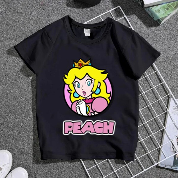 Super Marios Bros Cosplay T-shirts för barn Söt Anime Figur Waluigi Wario Peach Padda Luigi Män Kvinnor Kortärmade T-shirts 10 Children-150cm
