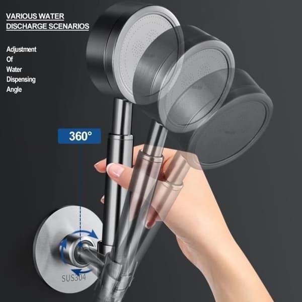 Dusjhodeholder uten boring, Universal dusjhodeholder i rustfritt stål 360° justerbart dusjhodefeste