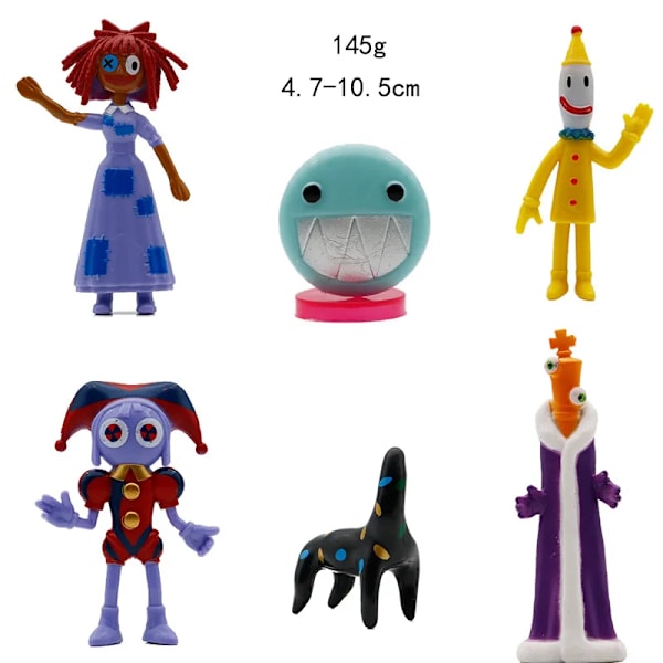 The Amazing Digital Circus Figur Set Pomni Jax Gangle Zooble Action Figurine Dolls Leksak PVC Kinger Caine Modell Barn Julpresent 6pcs set N