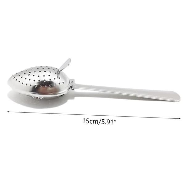 (Rustfrit stål) Bærbar tefilter i rustfrit stål - Te-infuser til løs te - Genanvendelig - Intervaldiffuser - Lang teske Stainless steel