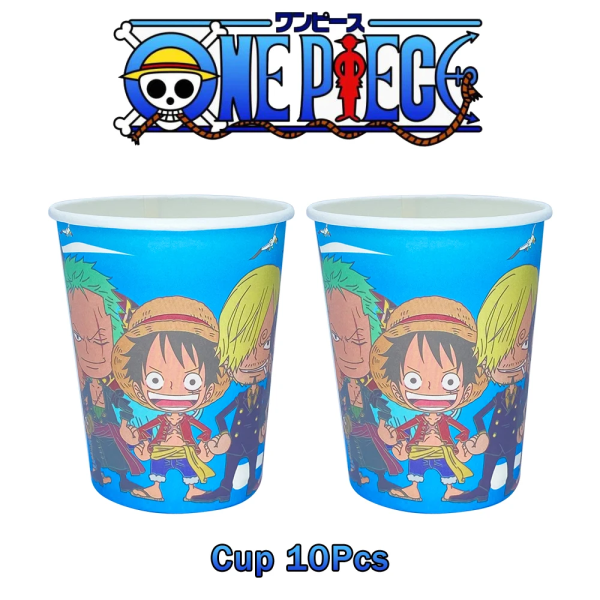 One Piece Luffy Festservis Kompletta set Födelsedagsfesttillbehör Pojkar Flickor Festdekoration Festlig Familjepresenter Picknickpresenter 80Pcs