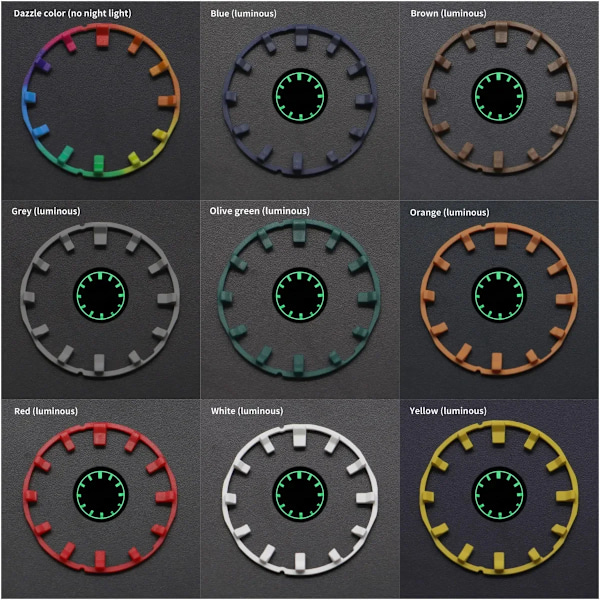 För GA2100 GA2110 Luminous Hour Marker Dial Watch Pointer Scale Ring Index Modification Dial ga2110 Watch Mod Kit Tillbehör 0134Tifanny BluE