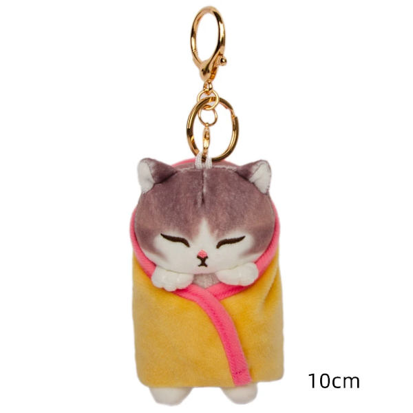 Kawaii Mofusand Anime Hobby Tempura Fried Räkor Haj Katt Tecknad Söt plysch docka hängsmycke väska hänge present till flickvän W1