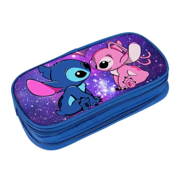 Ny Disney Stitch Stor kapacitet Pennväska Case Anime Figur Dubbellagers multifunktionell case studenter brevpapper barn Leksak 14