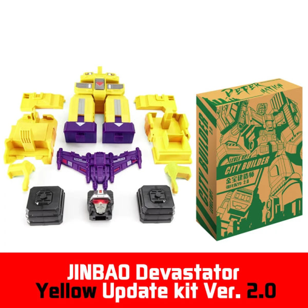 Jinbao Devastator Update Kit Parts Ver 2.0 G1 GT Transformation Action Figur Leksaksmästerverk Filmmodell Deformation Bilrobot yellow 2 with box