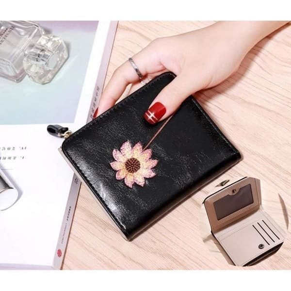 Pung - Multi-Slots - PU Læder - Sort - Med Lynlås - 9x11,5x1,5cm Black