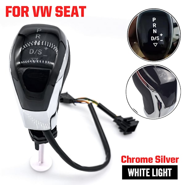 För VW golf 7 passat B8 tiguan MK2 CC Scirocco Octavia Kodiaq superb jetta MK5 MK6 säte ibiza leon LED DSG Electronic Shift Hand-Ljus Silver-Vit Bright Silver-White