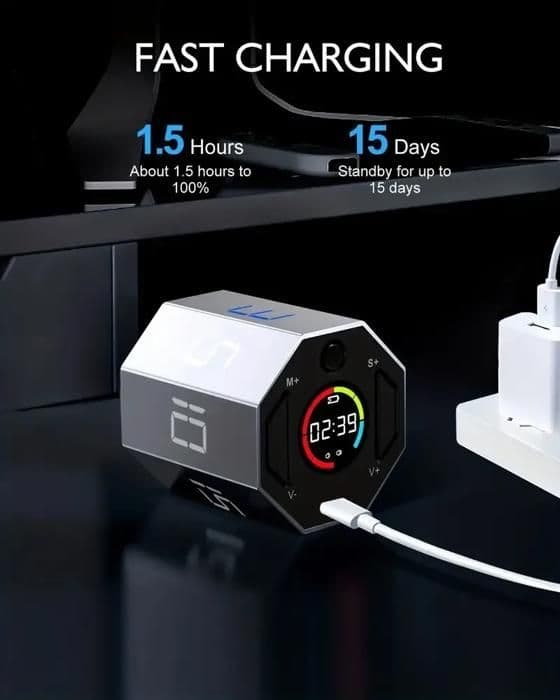 Moderne LCD Digital Kjøkkentimer, Visuell Timer for Lærere, Flip-up Cube Timer for Kjøkken