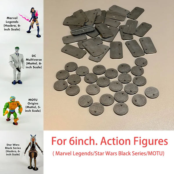 10~100st Stativ Bas För 6 tum. Legends Hero SW Black Series He Man Masters Of The Universe MOTU Comics Action Figurer Tillbehör 25PCS Round Base