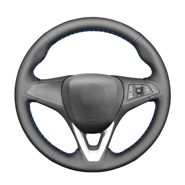 (Grå tråd)Handsydd svart PU- cover i konstläder för Opel Astra (K) Corsa (E) Crossland X Grandland X Insignia Gray thread