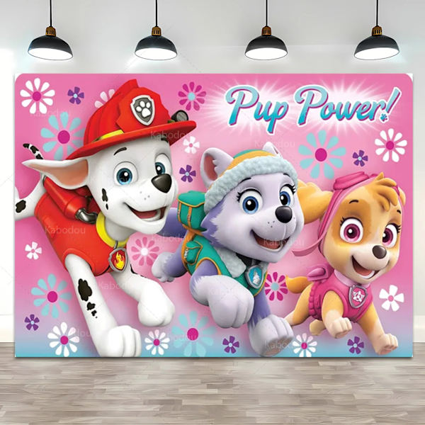 Paw Patrol Födelsedagsfest Bakgrund Pojke Baby shower Fotografi Bakgrund Valp Hund Tema Banner Fotostudio Dekoration Paw Patrol Vinyl 300x200cm