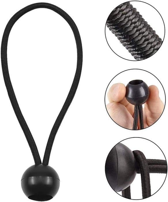 40 stk. professionelle presenningstrammere med kugle, kabelbindere, elastisk strammer, gummistrammer, til