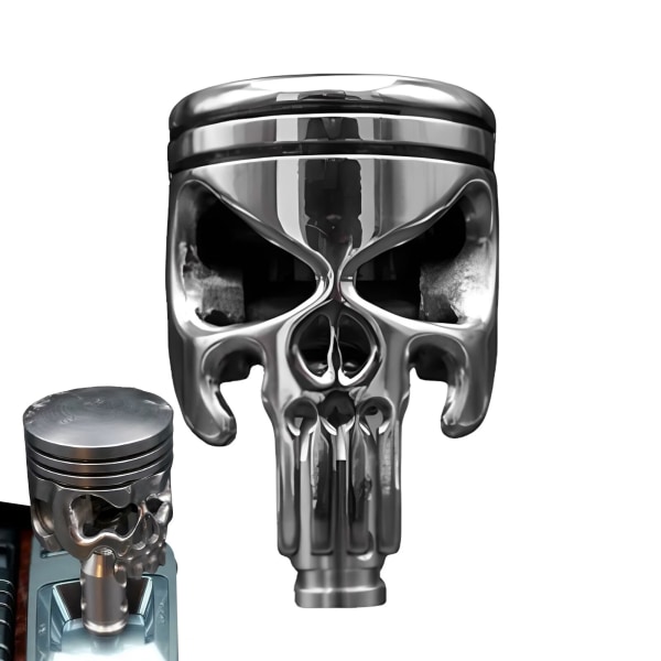 Skull Gear Stick Shift Knop Rostfritt stål Växlingsratt Shifting Spak Handtag Transmission Shifter Universal-