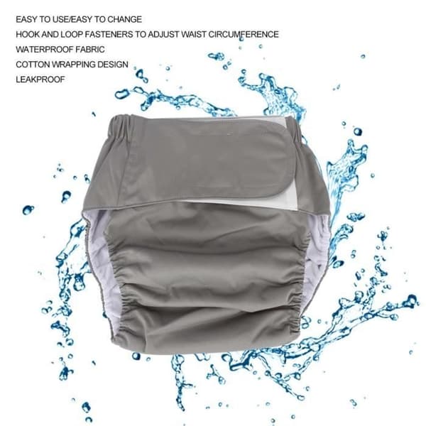 Voksenbleier - ESTINK - One Size - Vanntett - Vaskbar - Komfortabel gray