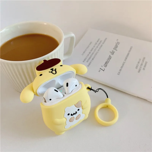 Cartoon 3D Sanrio Pompompurin case för AirPods 1 2 3 Pro 2 Söt cover Iphone hörlurstillbehör B Airpods pro pro2