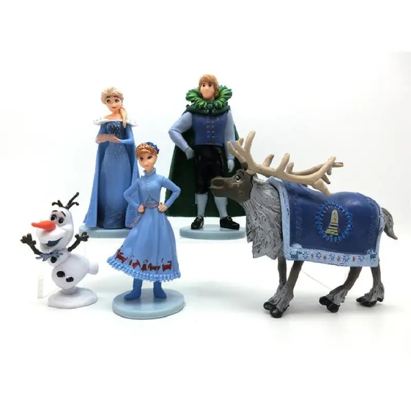 Disney Frozen Snow Queen Elsa Anna Pvc Actionfigurer Olaf Kristoff Sven Anime Dockor Figurer Modell Leksaker För Barn Presenter A05