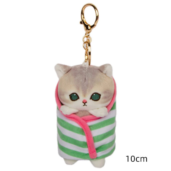 Kawaii Mofusand Anime Hobby Tempura Fried Räkor Haj Katt Tecknad Söt plysch docka hängsmycke väska hänge present till flickvän W4