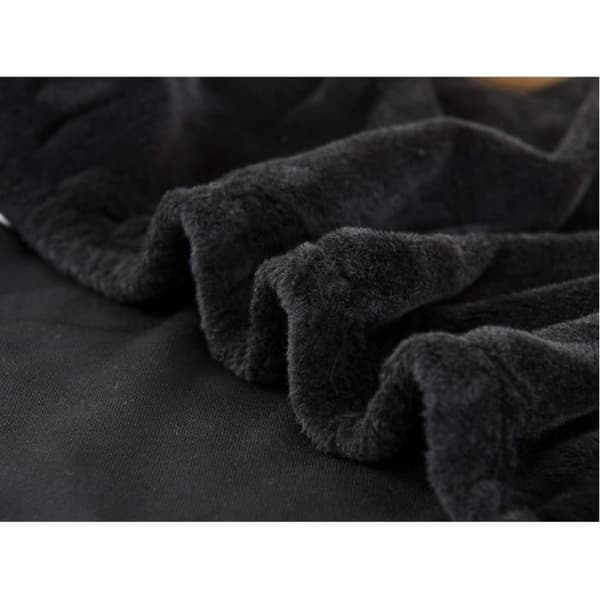 Fløyels Sofatrekk 3-seter 190-230cm Elastisk Spandex Tykt Sofatrekk Svart